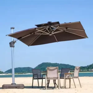 Decorative Aluminum 3m Roman Parasol, Waterproof Outdoor Sunshade