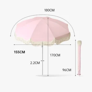 Decorative Sun Parasol Half Fold Tilting Market Umbrella Windproof UV Resistant for Bistro Garden Cafe Table Cloth