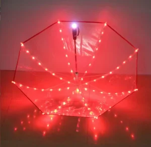 Designer Led Umbrella Transparent POE PVC clear Lighting Led Umbrella