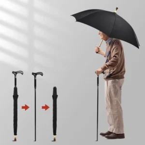 Detachable Plastic-Top Walking Stick Umbrella Manual Open