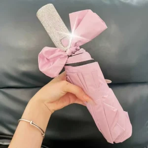 Diamond-Encrusted Umbrella for Women Dual-Use Sun and Rain Reverse Large Folding Umbrella