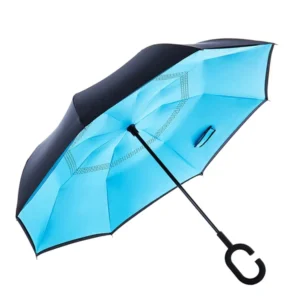 Digital Printing Blue Sky Reversible Straight Umbrella Glass Fiber Ribs 105cm