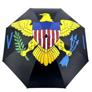 Digital Printing Fiberglass Frame EVA Handle Black UV-Coated Straight Umbrella for Business