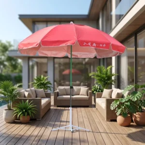 Direct Factory Custom Printed Patio Parasol Waterproof UV Block Large Foldable Outdoor Beach Sunshade OEM Logo Accept