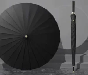 Direct Manufacturer Custom Logo 24 Rib Heavy-Duty Straight Umbrella for Hotel Hospitality Outdoor Sports Giveaway