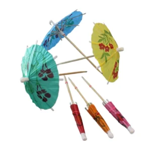 Disposable Biodegradable 10 cm Mini Paper Umbrella Toothpicks for Home and Restaurants