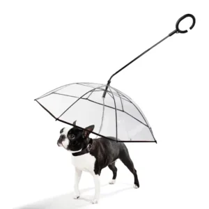 Dog Walking Pet Umbrella with Adjustable Leash C-Shape Handle Angle Adjustable