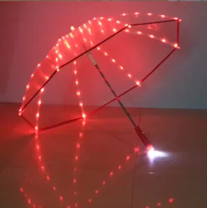 Dome Bubble Shape Easy Open and Close LED Lighting Transparent Umbrellas