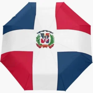 Dominican Republic Rainproof Sunproof Umbrella National Flag Emblem Pattern Print Fully Automatic Umbrella