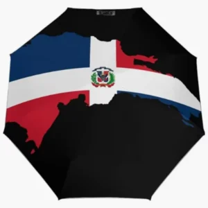 Dominican Republic Rainproof Sunproof Umbrella National Flag Emblem Pattern Print Fully Automatic Umbrella