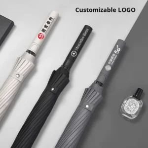 Double-Canopy Golf Umbrella with Logo Printing Long Handle Oversized Automatic Two- or Three-Person Straight Handle