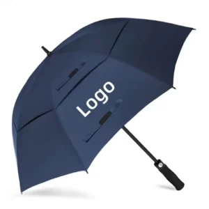 Double Canopy Large Oversize Windproof Waterproof Auto Open Thickened Stick Black Golf Umbrella With LOGO