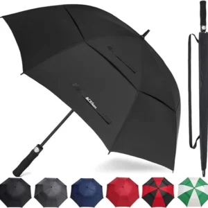 Double Canopy Ventilated Windproof Automatic Opening Long-Handled Custom Logo Golf Umbrella