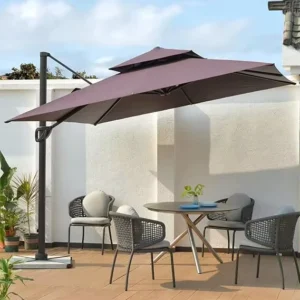 Double Cantilever Carbon Steel Parasol 2.5*2.5 Roman Outdoor Garden Patio Restaurant Park Furniture