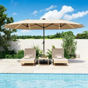 Double Cantilever Garden Parasol Outdoor Garden Sun Shade Patio Umbrella 10ft 12ft Hotel Use