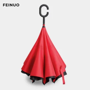 Double-Deck Fiberglass Sun and Rain Anti-Wrinkle Straight Reverse Umbrella with C Handle