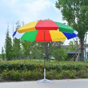 Double-Frame Stable 160cm Multi-Color Wind-Resistant Waterproof UV-Blocking Outdoor Beach Garden Patio Parasol