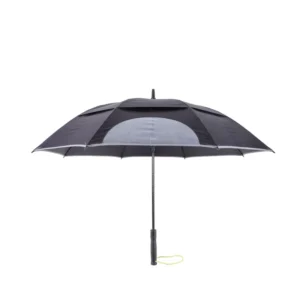 Double-Layer 190T Pongee Straight Umbrella, Fiberglass Frame, Windproof, Semi-Automatic, 120 cm, Custom Logo