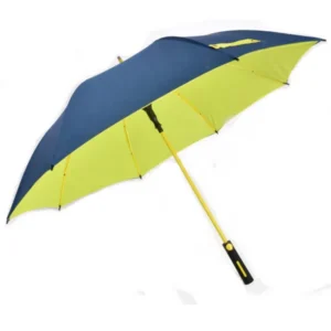 Double-Layer Automatic Open Colorful Eco-Friendly Fiberglass Frame Stick Golf Umbrella with Rubber Handle
