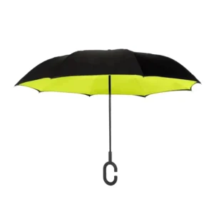 Double Layer Inverted Reverse Folding Windproof Double Canopy Straight Umbrella With C-Shape Handle for Cars