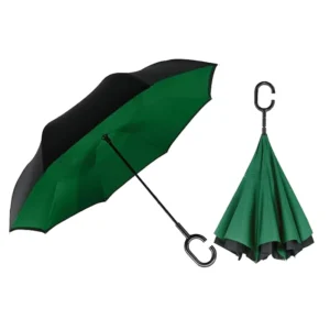 Double-Layer Reverse Inverted Car Umbrella C-Handle Automatic Straight Umbrella