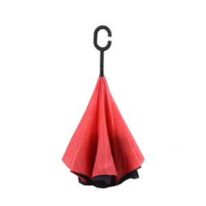 Double-Layer Reverse Umbrella with C Handle Self-Standing Straight Frame