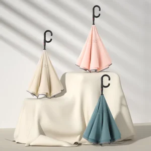 Double-Layer Semi-Automatic Reverse Folding Car Umbrella with Reflective Edge