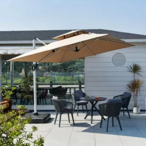 Double-Layer Top Anti-UV Parasol Umbrella for Outdoor Furniture, Hotels, Beaches, Gardens, Courtyards and Parks