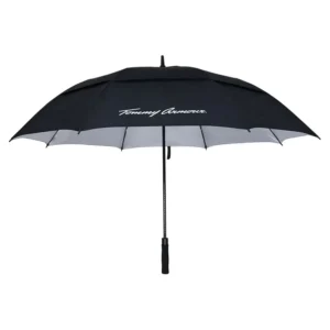 Double-Layer Vented Golf Umbrella, Black Metal Shaft, Semi-Automatic Open, 130 cm Diameter, UV Protection