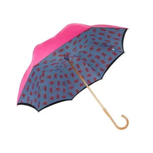 Double-Layer Windproof Umbrella with Custom Logo, Straight Colorful Wooden Handle, Travel, Digital Printed by Manufacturer