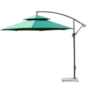 Double Top Banana Umbrella Aluminum Alloy Beach and Coffee Shop Sun Umbrella for Garden Advertising Manual Control