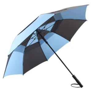 Double-Layer Wind-Resistant Sunshade Custom UV Vented Promotional Long-Handle Oversized Golf Umbrella