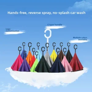 Dual Reverse Manual Straight Umbrella 90cm For Travel And Household Use