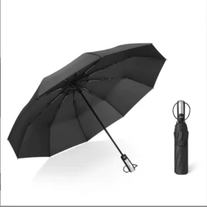 Dual-Use Automatic Wind- and UV-Resistant Lace Panel Rain Umbrella with Reinforced Features