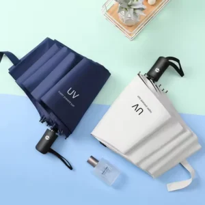 Dual-Use Extra-Large Automatic Folding Umbrella, Customizable, Modern Design, Sun and Rain Protection