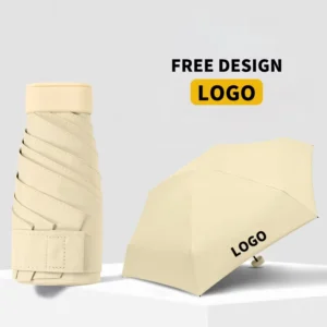 Dual-Use Mini Sunshade UV Protection Umbrella Six-Fold Pocket Compact Portable Sunscreen for Travel Modern Design