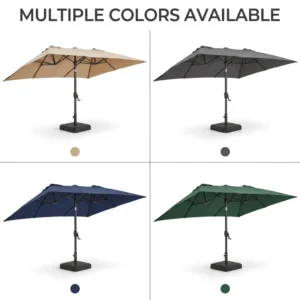Durable Reinforced 12-Rib Windproof Camping Outdoor Patio Beach Umbrella