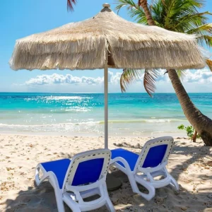 Durable Stylish Outdoor Patio Umbrella Unique Design Beach Umbrella with Tassels for Gardens and Hotels