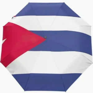 Easy Carry Cuba Folding Umbrella Rainproof Sunproof Umbrella National Flag Emblem Pattern Print Fully Automatic Umbrella