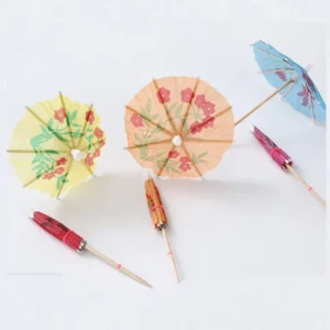 Eco Friendly Disposable Colorful Bamboo Cocktail Picks Decorative Fruit Toothpicks for Hotel Restaurant Bar Party Food Garnish