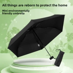 Eco-friendly RPET Recycled Fabric Manual Mini 5 Fold Portable Pocket Umbrella Ultra Lightweight Travel Sun Rain Parasol Custom
