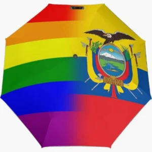 Ecuador Easy Residual Water Wiping Present Fully Automatic Folding Umbrella Custom National Themed Design Umbrella