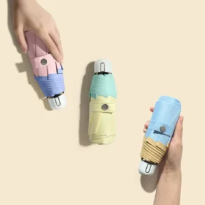 Eight bone Five Fold Women’s Sun Umbrella UV Protection 21 inch Diameter Folding Mini Portable Pocket Design Color Umbrella