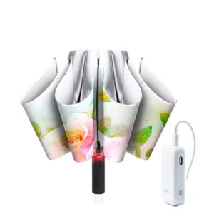 Electric Automatic Foldable Umbrella with 8K Ribs, Windproof Double-Purpose Design for Travel and Outdoor Use