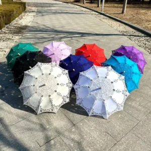 Embroidery Lace Cotton Umbrella Wedding Sun Parasol
