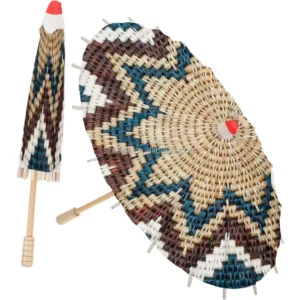 Ethiopian Weaving Basket Design Wedding Paper Parasol Umbrella DIY White Paper Wedding Props
