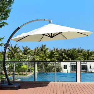 European Commercial Rust-Proof Aluminum Metal-Frame Roman Oversized Patio Garden Umbrella for Hotel and Villa