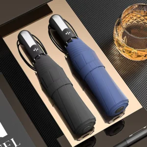 10-Rib Automatic Folding Umbrella Self-Opening Outdoor Sunshade 3-Fold Oversized Business Customization
