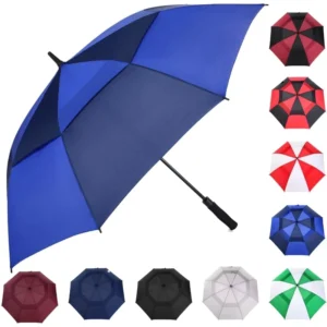 Extra Large Arc 68 Inch Windproof Waterproof Golf Umbrella Blue and Black