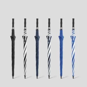 Extra Large Auto-Open Windproof Waterproof Fiberglass Frame Pongee Fabric Custom Print Straight Golf Umbrella